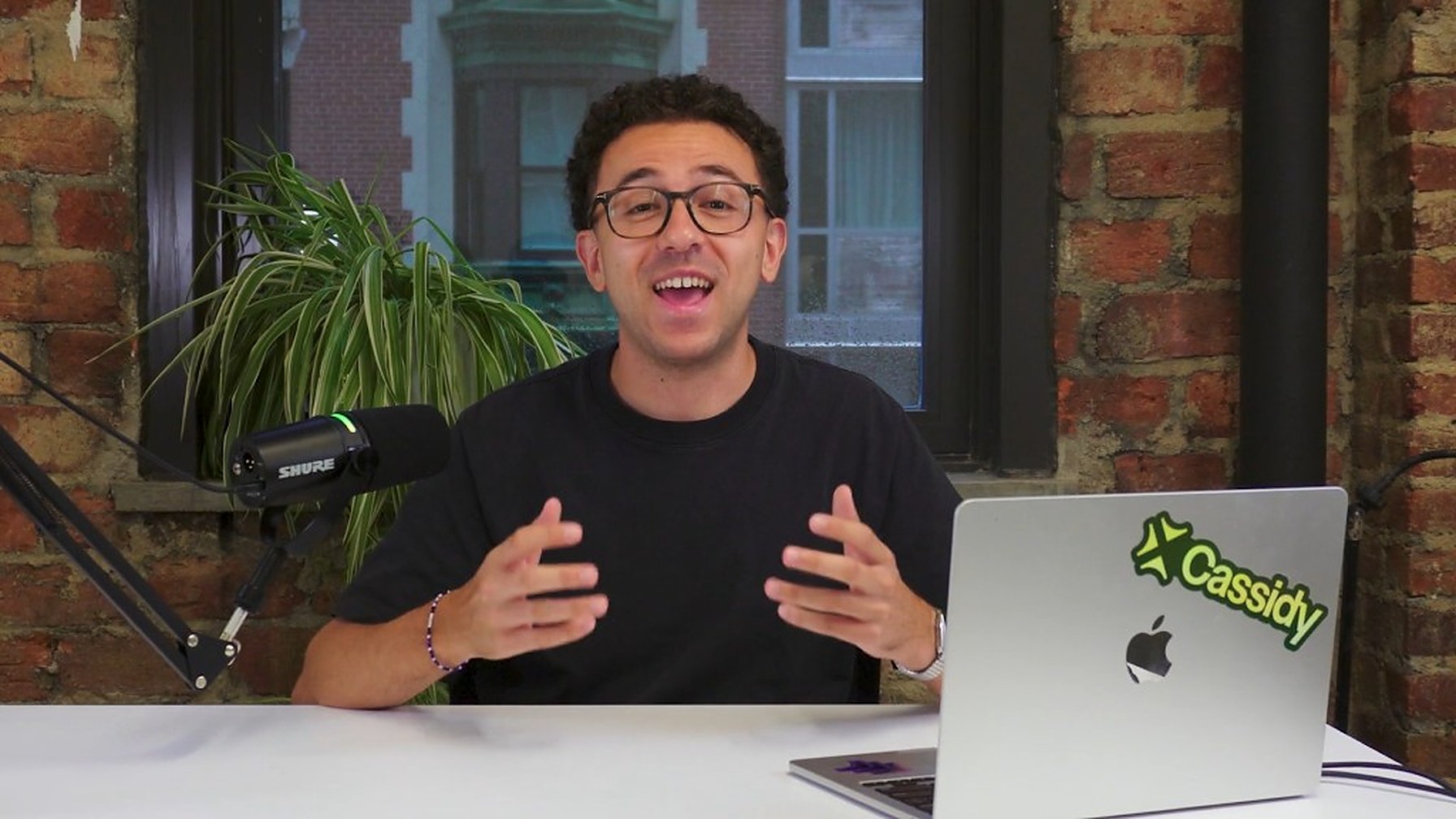 Jake filming Cassidy content at his desk